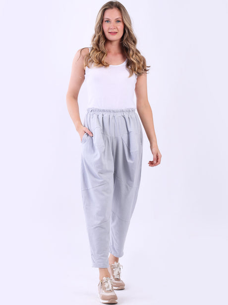 Ladies Plain Casual Relaxed Fit Cotton Trouser