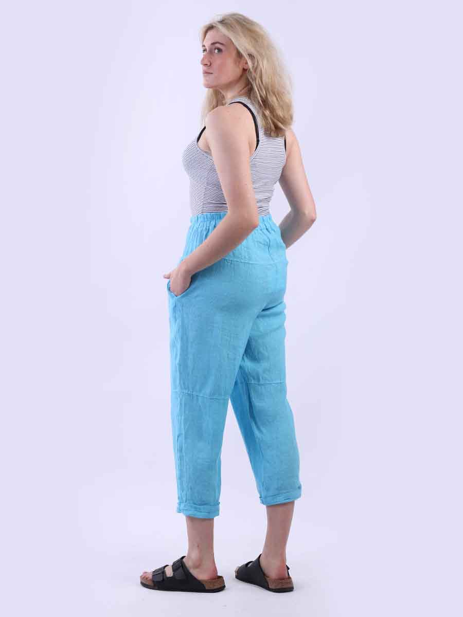 Plain Linen Loose Fit Ladies Slouchy Trouser