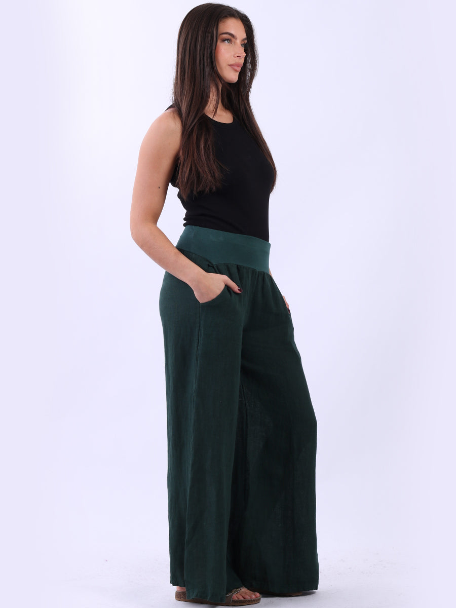 Causal Linen Wide Leg Women Palazzo