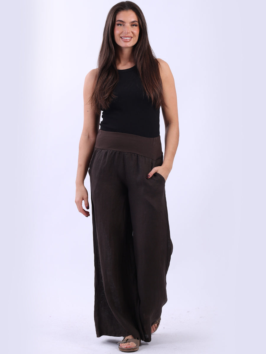 Causal Linen Wide Leg Women Palazzo