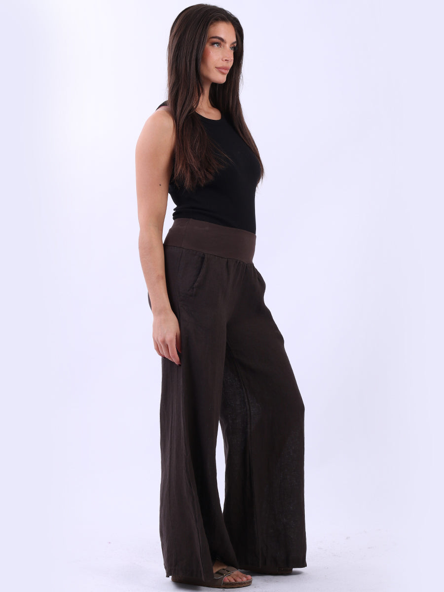 Causal Linen Wide Leg Women Palazzo