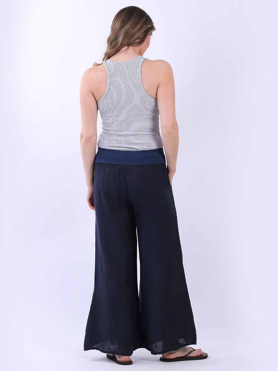 Causal Linen Wide Leg Women Palazzo