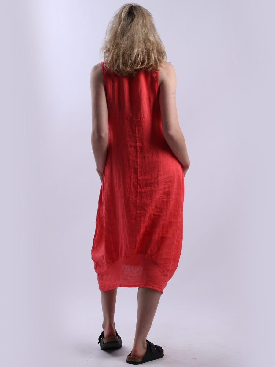 Ladies Linen Balloon Tank Dress