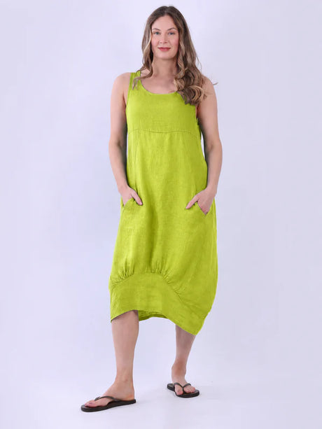 Ladies Linen Balloon Tank Dress