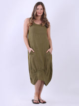 Ladies Linen Balloon Tank Dress