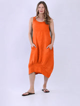 Ladies Linen Balloon Tank Dress