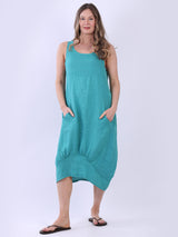 Ladies Linen Balloon Tank Dress