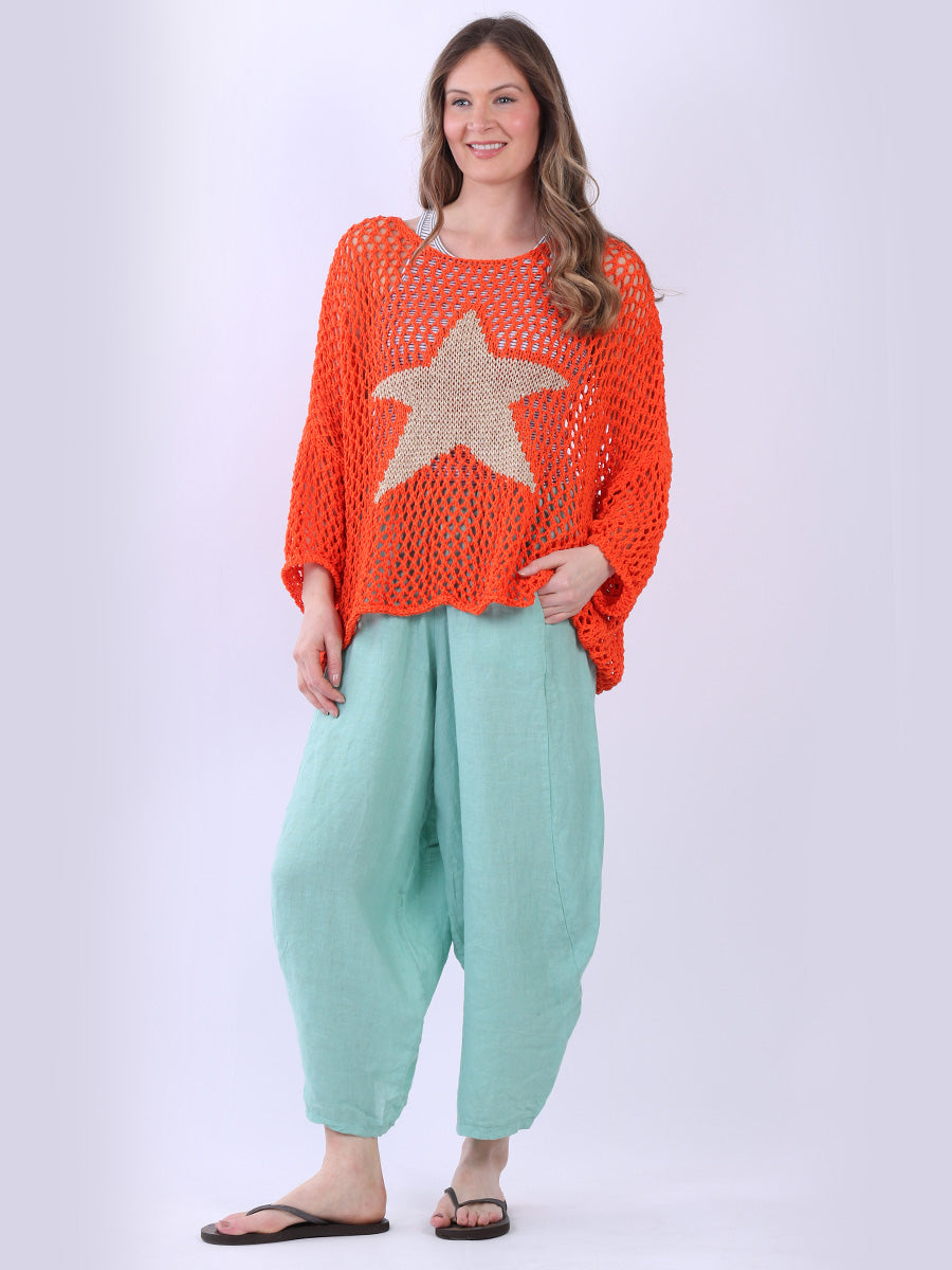 Trendy Knitted Star Crochet Batwing Cotton Cover Up