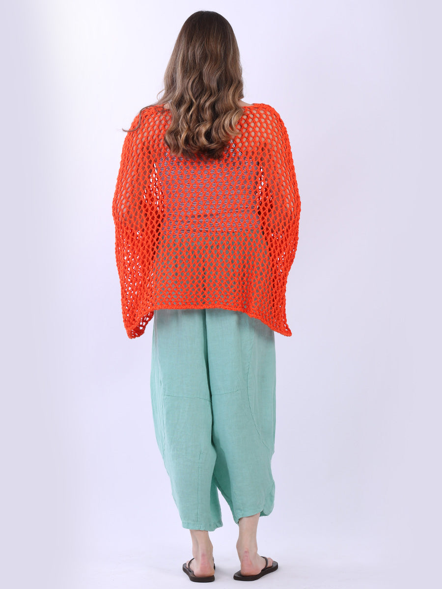 Trendy Knitted Star Crochet Batwing Cotton Cover Up