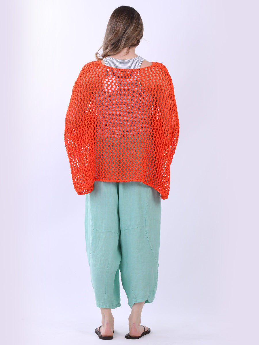 Trendy Knitted Star Crochet Batwing Cotton Cover Up