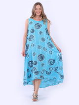 Spiral Plus Size Wide Straps Hi-Lo Cotton Dress