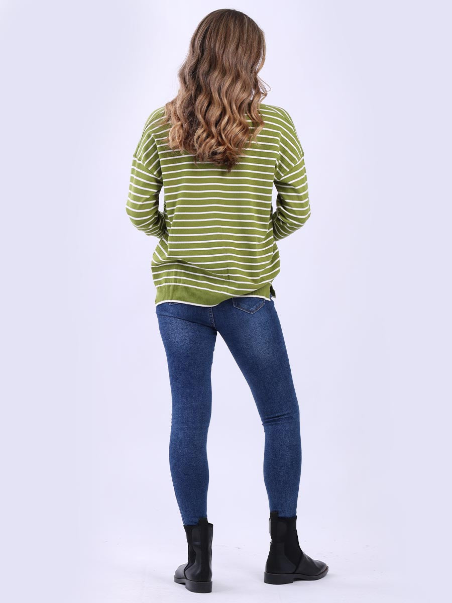 Foil Rock Star Salogan Stripy Crop Top