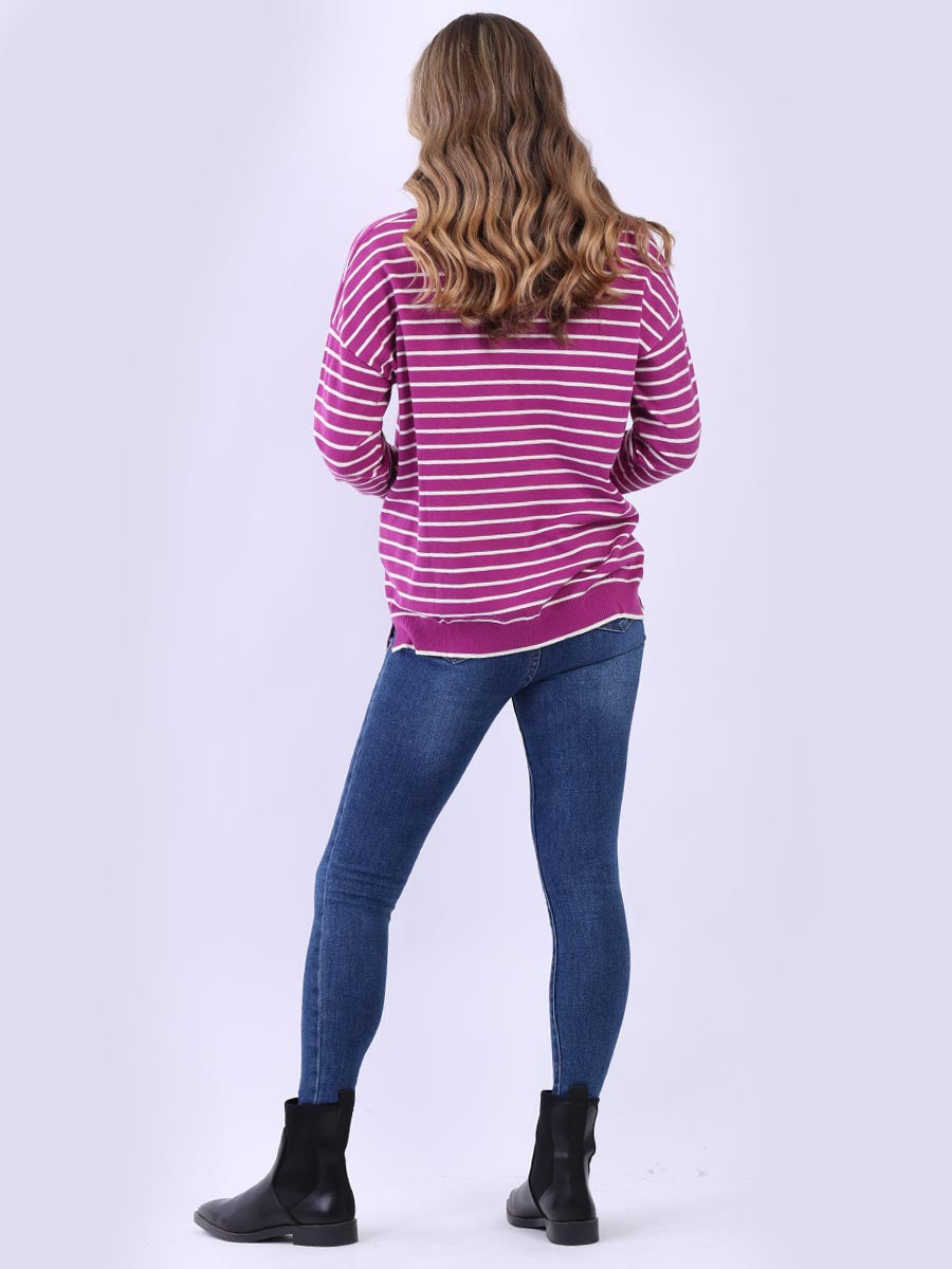 Foil Rock Star Salogan Stripy Crop Top