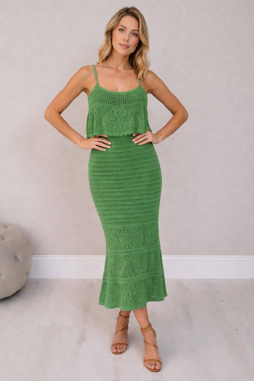 Crochet Maxi Dress Gucci Green