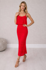 Italian Crochet Knit Bodice Maxi Dress