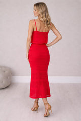 Italian Crochet Knit Bodice Maxi Dress