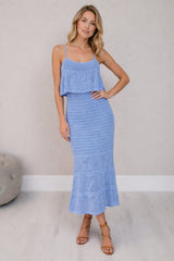 Crochet Maxi Dress Sky Blue