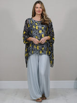 Oversized Silk Top Black