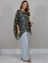 Plus Size Leopard Batwing Silk Top