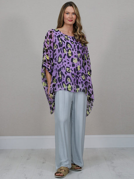 Oversized Silk Top Lilac