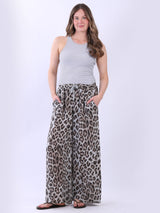 Leopard Print Linen Trouser