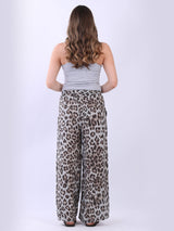 Leopard Print Linen Trouser