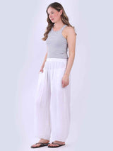 Women Plain Linen Universal Fit Pant