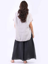 Italian Plain Linen Baggy T-Shirt