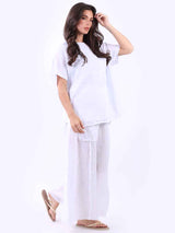 Italian Plain Linen Baggy T-Shirt