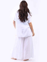 Italian Plain Linen Baggy T-Shirt
