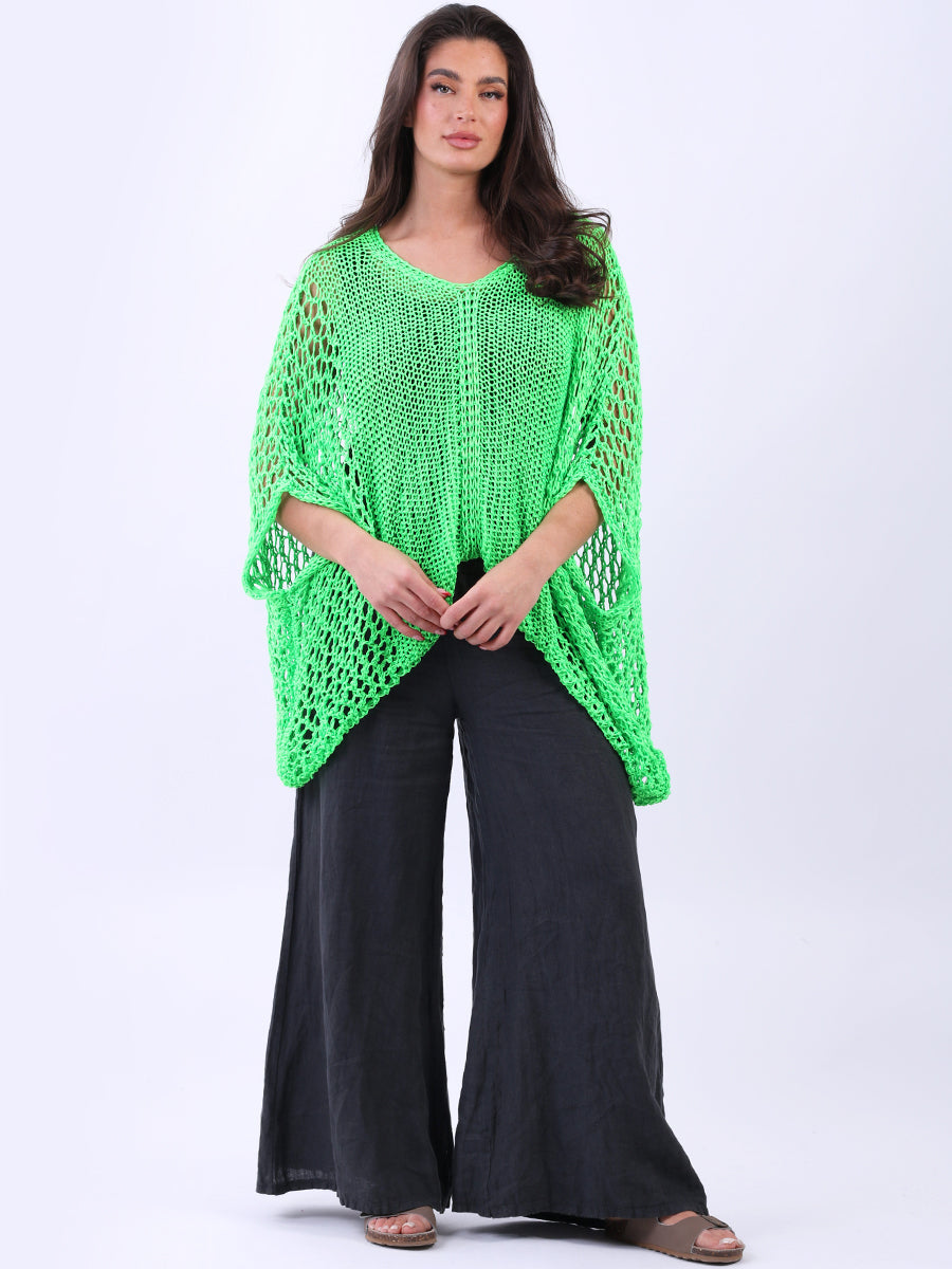 Batwing Crochet Knit Tunic Beach Top