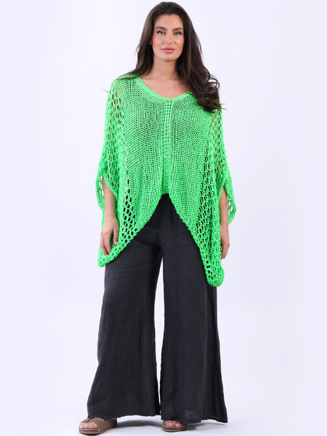 Batwing Crochet Knit Tunic Beach Top