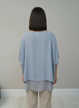 Solid Linen Batwing 2 Layered Tunic Top