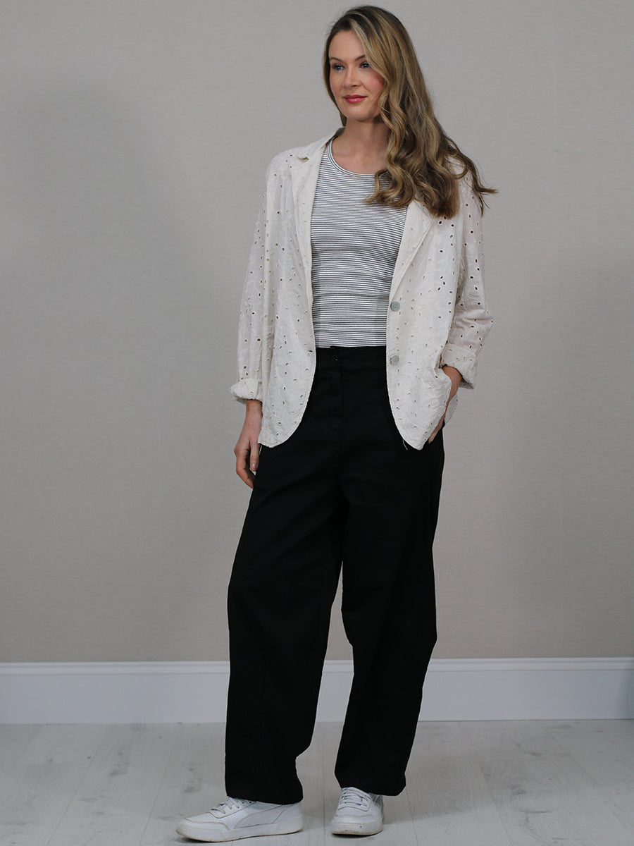 Broderie Eyelet Formal Collar Jacket