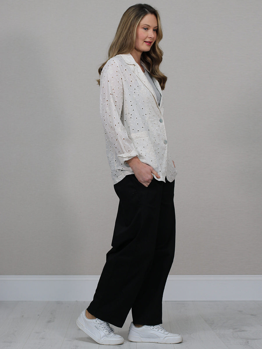 Broderie Eyelet Formal Collar Jacket