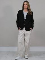 Broderie Eyelet Cotton Jacket Black