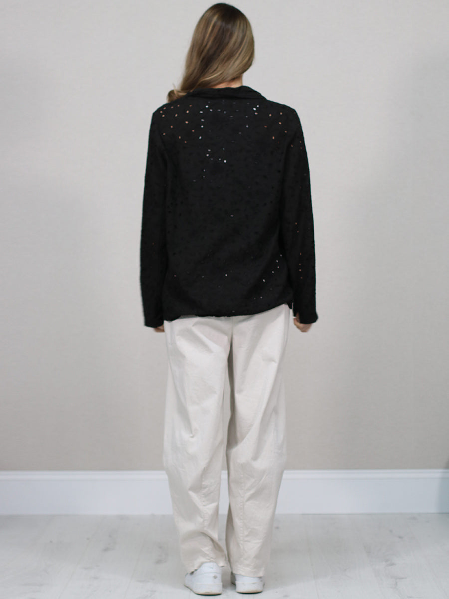 Broderie Eyelet Formal Collar Jacket