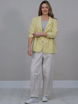 Broderie Eyelet Cotton Jacket Mustard