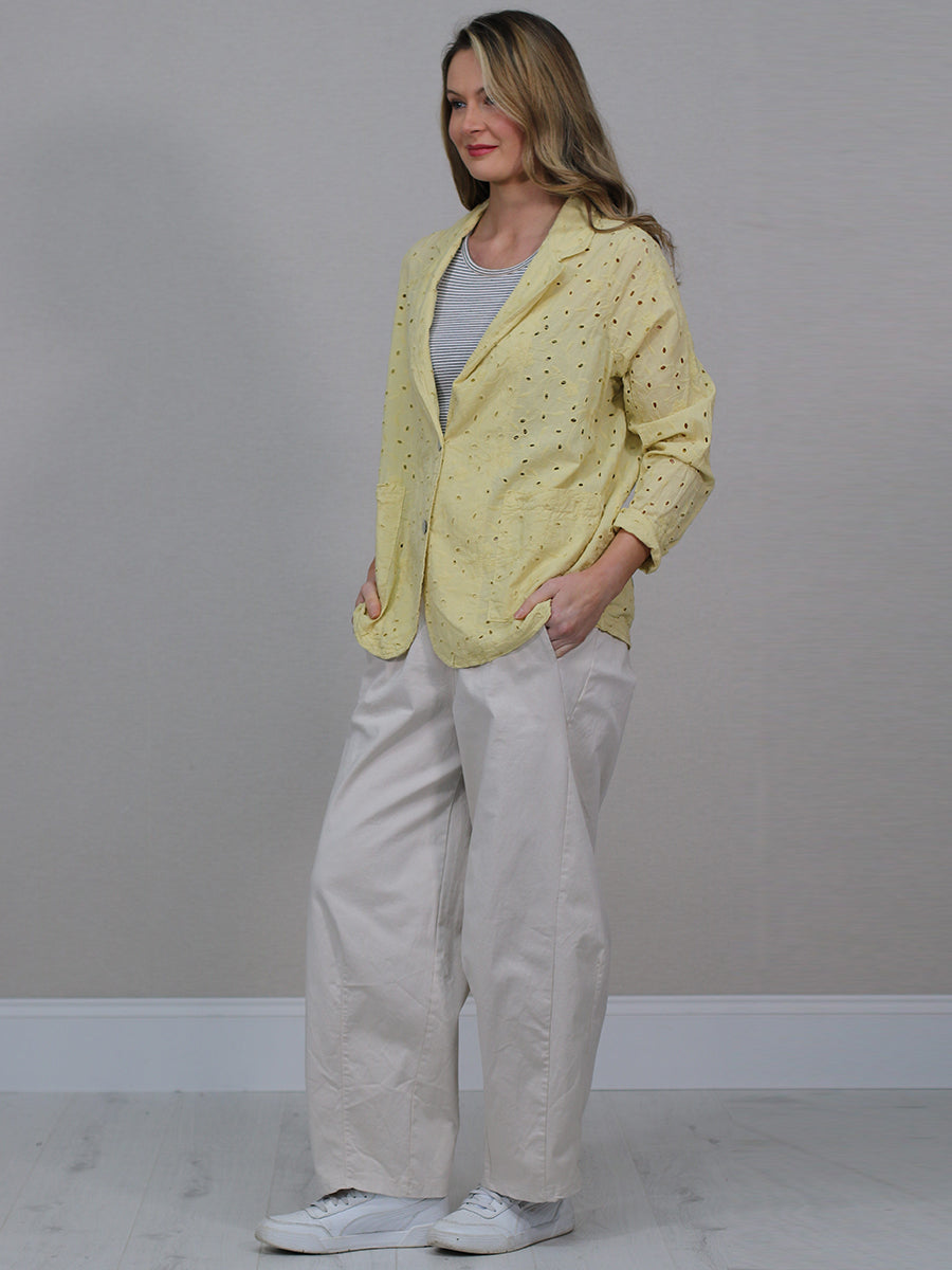 Broderie Eyelet Formal Collar Jacket