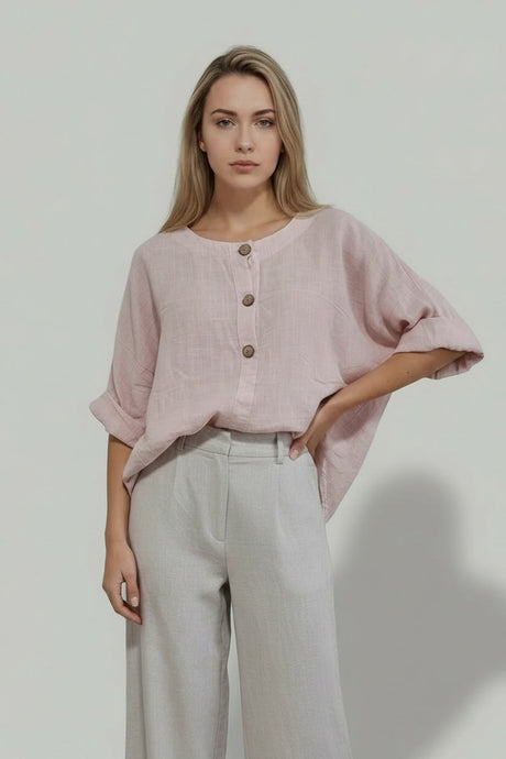Plain Cotton Shirt Pink