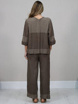 Button Down Cutout Crop Linen Jacket