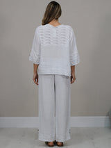 Button Down Cutout Crop Linen Jacket