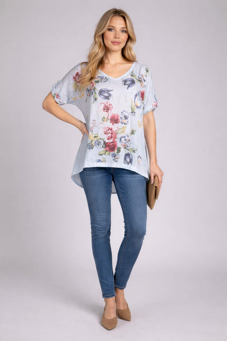 Floral Cotton Blouse White