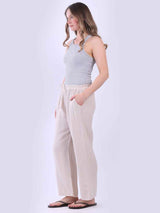 Plain Wide Leg Linen Trouser