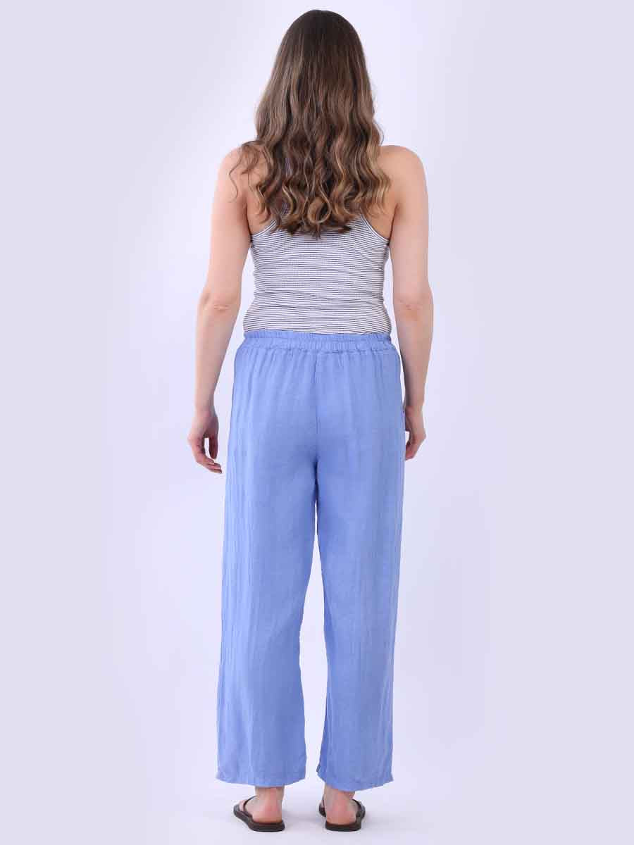 Plain Wide Leg Linen Trouser