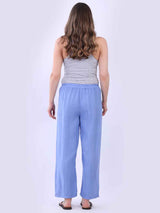 Plain Wide Leg Linen Trouser