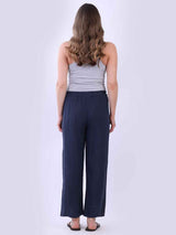 Plain Wide Leg Linen Trouser