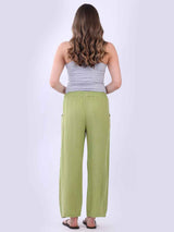 Plain Wide Leg Linen Trouser