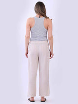 Plain Wide Leg Linen Trouser
