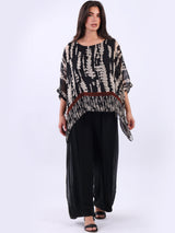 Batwing Two Layered Leopard Print Silk Tunic